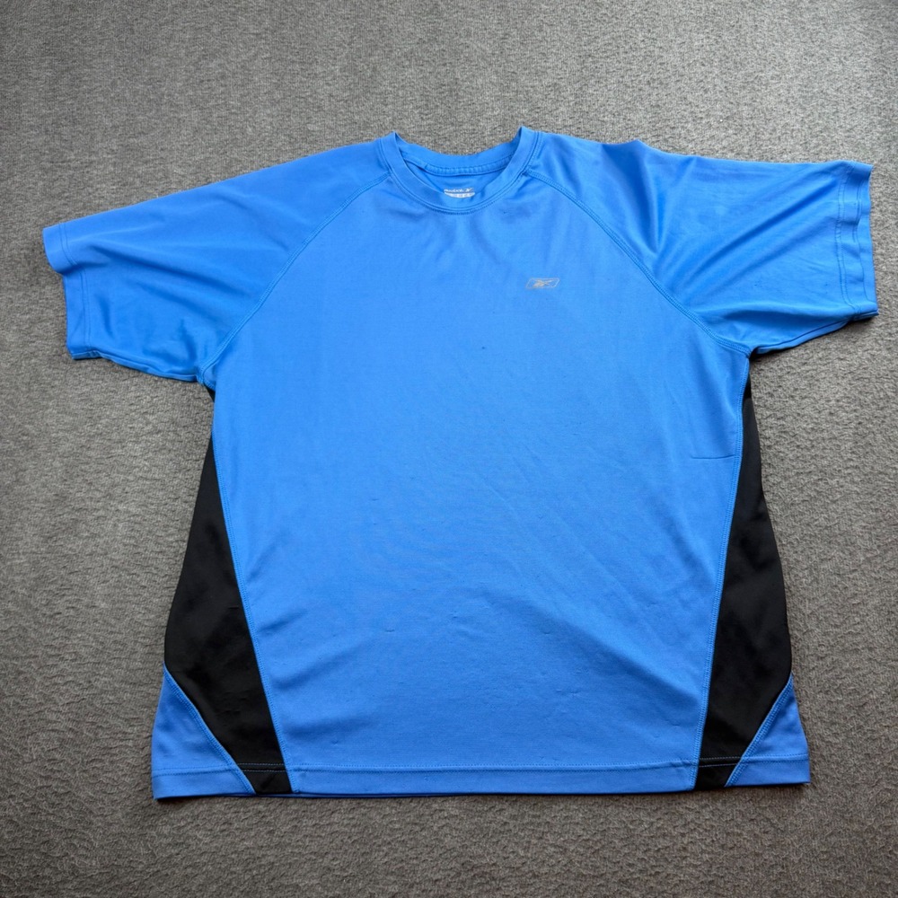 Reebok Athletic Shirt Men's‎ XL Blue Black Short Sleeve Performance Tee